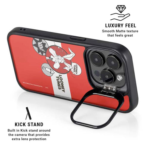 Looney Tunes Wile E Coyote Red Stripes iPhone 16 Pro Kickstand Case